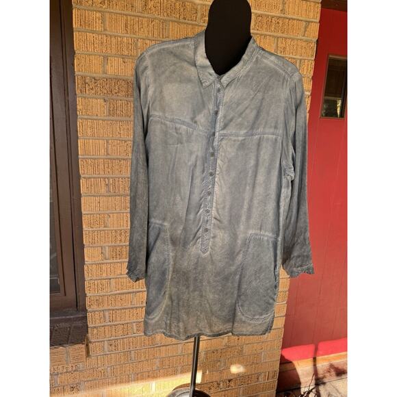 Johnny Was Pete & Greta Long Sl GREY Capras Blouse Shirt Tunic Size M PG31891016 - Picture 3 of 12